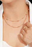 Metallic Layered Chains Necklace Set - Gold