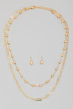 Layered Necklace Set - Gold