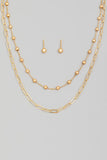 Layered Necklace Set - Gold