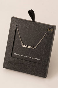 Dainty Mama Pendant Neclace - Silver