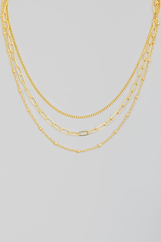 Cable Chain Link Layered Necklace