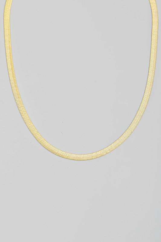 Flat Snake Chain Link Necklace